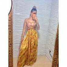 Silk Dress, Boho Style, Bare Back With Elastic. - Amarillo - Ver 2