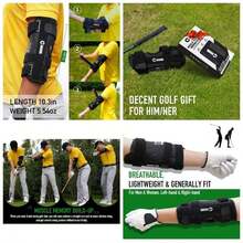 Training Aid Straight Arm Elbow Brace Swing Trainer, Straight Away Swing Trainer Aid To Eliminate Chicken Wing Swing Accessories Practice Equipment Gifts Men Women Beginner - màu đen - Xem 1
