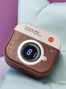 Air TWS 半入耳式蓝牙耳机，相机造型翻盖设计，TWS 环绕立体声，便携式无线耳机带麦克风，兼容 17、S25 等机型，配备 180mAh 充电盒，音乐耳机，游戏耳机，礼品耳机 - 均碼 - 查看 15