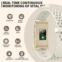 LIGE Fashionable New Smart Bracelet, Screen-Less Design, Waterproof, Multiple Exercise Modes, Exercise Tracking Records, Sleep Monitoring - Beige F - View 3
