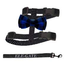 Kit Arnes Correa Diseño Moño Ajustable Cómodo Mascota Perros - Negro - Ver 1