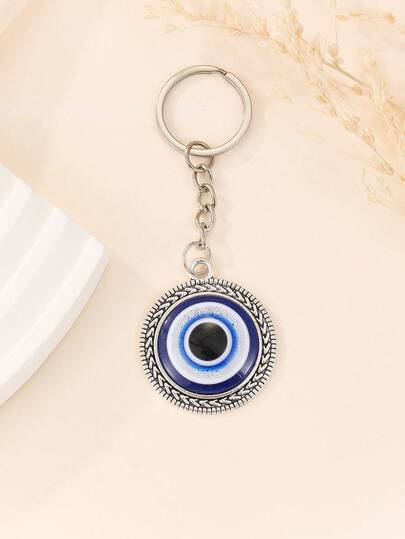 3pcs Set Creative Faux Devil's Eye Blue Big Eye Keychain, Street Fashion Backpack Accessory Pendant Unisex DIY Key Chain Bag Decoration, Birthday Gift For Girlfriend