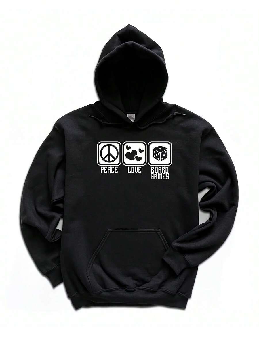 Peace Love Board Games Hoodie Peace Sign Pullover Hooded Sweatshirt Peace Symbol Board Games Game Master Crewneck Hoodie,Autumn/Winter Hoodie Autumn Set - 款式21 - 查看 1