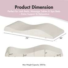 Advwin Foldable Foam Mattress Topper For Lash & Massage Beds, Ergonomic Spa Cushion With Adjustable Straps & Anti-Slip Bottom, Perfect For Beauty Salon, Home Spa Or Holiday Gift For Self-Care, Perfect Christmas Gift For Salon Or Home Relaxation Setup - 米色 - 查看 4