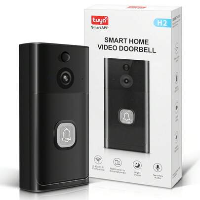 Video doorbell, 2.4G or 5GWi-Fi smart doorbell, powered by 4000mah battery, AC power supply, standby time of 180 days, AI face recognition and motion detection, active doorbell wake-up, night vision, two-way audio, SD card video storage