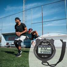 1pc Digital Stopwatch Timer, Dual-Line Stopwatch Timer, Professional Referee Training Fitness Equipment Waterproof Electronic Watch XL-011, Digital Display Stopwatch Sports Fitness Running Track And Field Training Stopwatch [Random Logo]