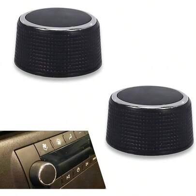 2 PCS Car Radio Control Knob, Plastic Audio Volume Adjustment Knob, Radio Repair Kit Button, Compatible With Black
