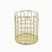 Metal Wire Mesh Storage Basket Rose Gold Iron Grid Desktop Organizer For Small Items In Entryway Bedroom Bathroom Office