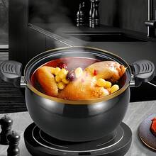 Senmeo 1-Piece Non-Stick Multi-Functional Stockpot - 26.49cm Large Capacity (Silver) | Christmas Family Cooking/Simmering Gift - White - View 6