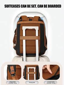 40L Casual Nylon Laptop Backpack, Unisex, Meets Airline Travel Standards, Suitable For Weekend Travel, University, Office And Other Occasions - Pastel - View 7