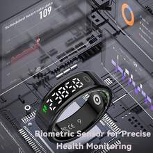 NEXUS Smart Ring Health Tracker For Men/Women, Fitness Ring Sleep Tracker With LED Display Screen, Fast Charging, Health And Sleep Monitoring, Motion Tracking, Female Cycle, Waterproof,Ideal For Sleep/Travel/ Outdoor,Birthday/ Anniversary /Couple Gift,Free Shipping - Silver - View 5