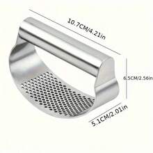 1pc Salad Garlic Press, Stainless Steel Garlic Press, Vibrating Metal Garlic Press, Washable Garlic Press, Kitchen Garlic Press, Garlic Press, Kitchen Supplies, Kitchen Utensils Kitchen Accessories - 銀色 - 查看 7