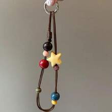 Cordón para teléfono con cuentas de moda, estilo estrella, tejido a mano, anti-pérdida, cadena para el cuello del teléfono, accesorio DIY para llavero - Multicolor - Ver 8