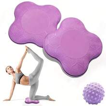 Set de 3 esterillas de yoga gruesas con pelota de masaje, rodilleras y coderas - Almohadilla de espuma extra gruesa para rodillas, codos, muñecas y cabeza - Esterilla para pilates y sentadillas profundas - Unisex, portátil para viajes