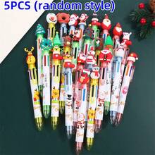 5pcs/Set Christmas 6-Color Cartoon Santa Claus Retractable Ballpoint Pens, 10-Color Decorative Pens For Journaling, Student Prizes - Multicolor - View 13