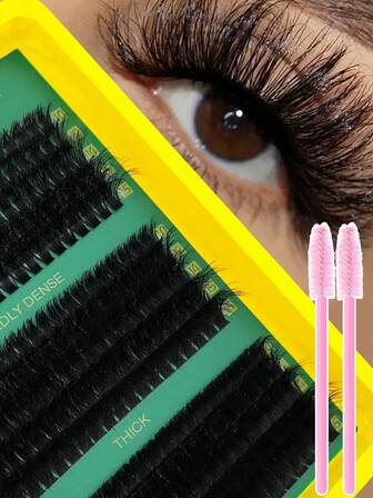 280 piezas Kit de racimos de pestañas (60D/80D/100D) - Rizo D (Rizo profundo), la longitud mixta de 10-16 mm se adapta a diferentes formas de ojos para un aspecto natural pero voluminoso, pestañas ultra voluminosas, suaves y cómodas, fácil aplicación DIY en casa, perfecto para fiestas/citas/viajes, para principiantes