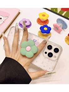 1 pieza Soporte de teléfono magnético con forma de flor de silicona creativa MagSafe, succión fuerte, ajustable, soporte de escritorio inclinado para mujeres - Multicolor - Ver 4