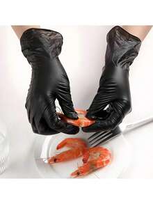 100只多功能一次性丁腈手套，清洁和烹饪的好帮手，经久耐用，防水防油，适用于各种家庭用餐场景。家居生活新品 - 彩色 - 查看 6