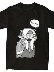 Dungeon Meshi Marcille T-Shirt Manga Art Hip Hop T Shirts Short Sleeves Classic Tops Summer Cotton O Neck Plus Size Tees - 黑色4 - 查看 1