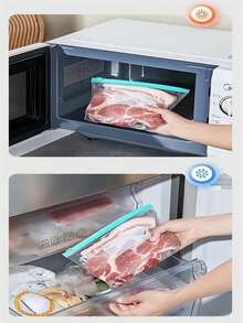 45 piezas de bolsas de almacenamiento de alimentos resellables (contiene 10 bolsas grandes + 15 bolsas medianas + 20 bolsas pequeñas), bolsas congeladoras reforzadas, aptas para calentamiento en microondas, azul, utilizadas para la conservación y organización de alimentos de larga duración, bolsa de plástico transparente con cremallera, adecuada para la separación y recolección de alimentos de cocina, almacenamiento de aperitivos