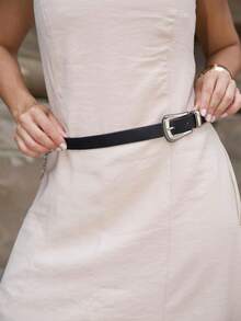 CINTO FEMININO BOHO VINTAGE DE COURO SINTÉTICO COM FIVELA ESTREITA COM PUNK ROCK ILHÓS COM CORRENTE 2023