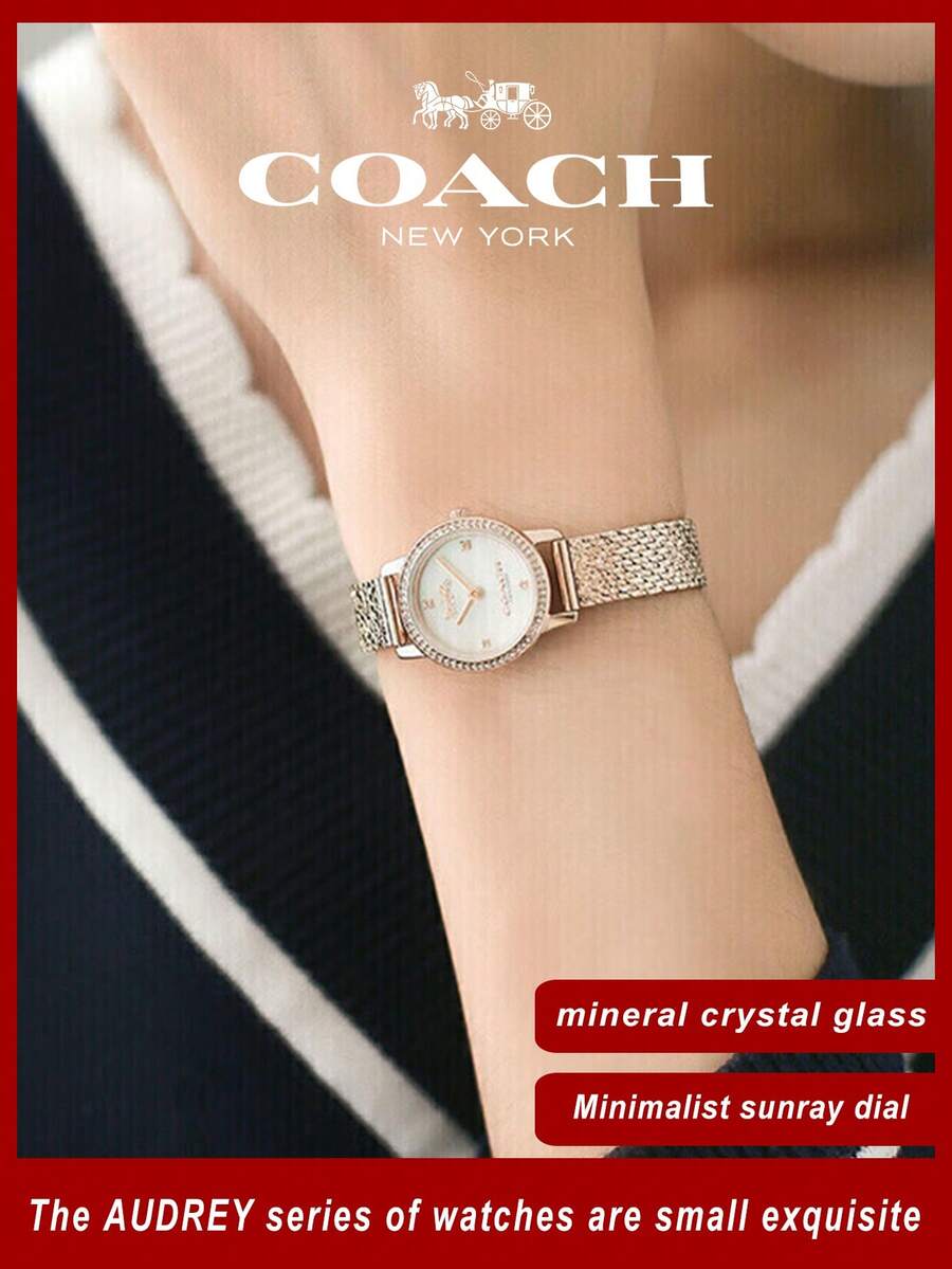 Coach Audrey Crystal Mother Of Pearl Dial Ladies Watch