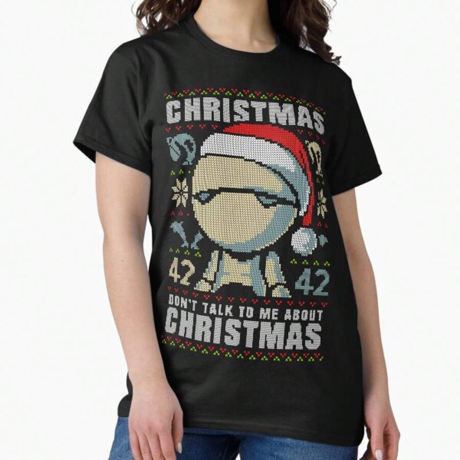 Ugly Sweater Marvin Paranoid Android - Hitchhiker's Guide To The Galaxy Classic T-Shirt Cosplay - màu đen - Xem 1