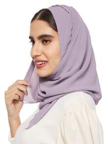 1 peça de hijab feminino em chiffon com pérolas, lenço feminino de cor sólida, abaya elegante e moderna para uso diário.