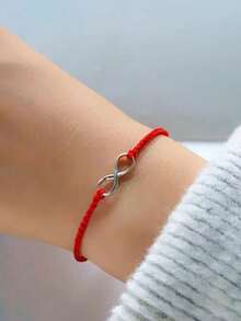 S925 Sterling Silver Braided Bracelet Minimalist Lucky Red String, Valentine Gift For Her Girlfriend BFF, Adjustable Wrist Rope With Gift Box