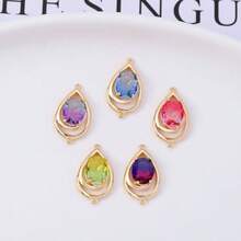5/10 chiếc Mặt dây chuyền hình thoi đôi bằng ren đính đá Zirconia mạ vàng 14K thời trang, thích hợp làm trang sức DIY và phụ kiện trang trí, phù hợp cho bông tai, kẹp tóc, vòng cổ, món quà hoàn hảo cho bạn bè, gia đình, thầy cô, người yêu, sinh nhật, các buổi họp mặt, đồ thủ công handmade. - Nhiều màu - Xem 6