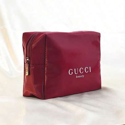 Gucci Sminkväska för kvinnor, rött kanvasmaterial, stor kapacitet, bekväm att bära, minimalistisk och elegant, lämplig för daglig användning, resor, skola, shopping, arbete och andra tillfällen, mångsidig stil, kan ges som present till vänner eller familj, även lämplig som en högtids- eller årsdagspresent