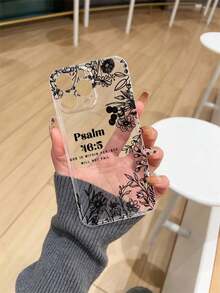 Un par de fundas para teléfono a juego con versículos bíblicos y diseños florales. Fundas para  compatibles con las series  16E/15/14/13/12/11/PRO/PLUS/PROMAX/MINI. También se adapta a las series  S/A/M/NOTE,  S/G/EDGE/E, las series Honor 200/MAGIC/X, las series OPPO RNO/A/F y los modelos de las series  14/Redmi/POCO/NOTE. Transparentes, sencillas, elegantes y duraderas, fabricadas con material TPU protector. Perfectas para San Valentín, Halloween, Navidad, Año Nuevo y todas las ocasiones festivas: una opción ideal para uso personal o para regalar. - transparente - Ver 5