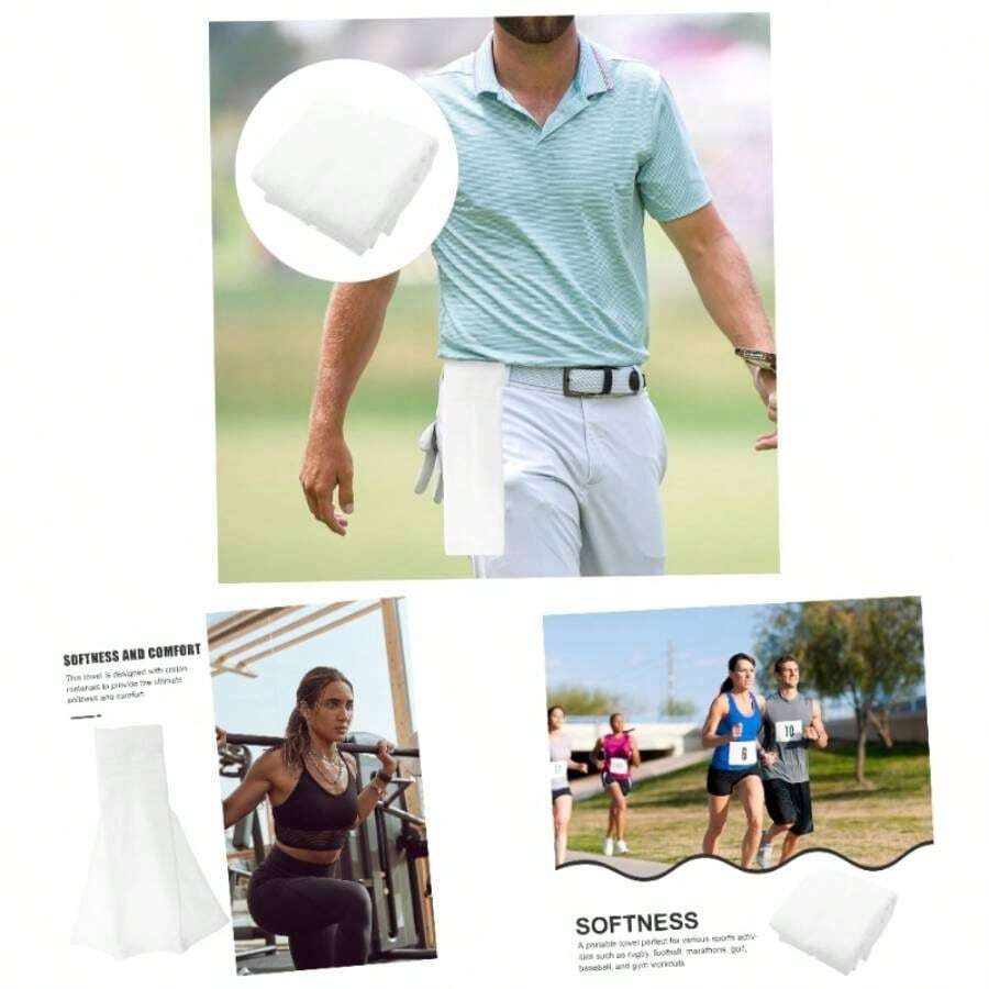 2piezas Toalla Deportiva De Algodn Toalla De Gym Absorbente De Limpiar - blanco - Ver 1