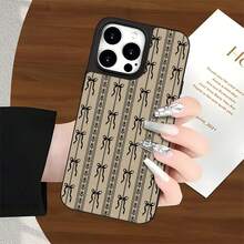 Una hermosa funda para teléfono con lazo y un elegante diseño floral, compatible con , , OPPO,  17,  16,  16 ProMax,  15,  15 ProMax,  14,  13,  12 y  11 Pro. Fabricada en TPU, ofrece protección a prueba de golpes. Un regalo perfecto para familiares, amigos, niños, cumpleaños, Halloween, Navidad, novios, novias y San Valentín. - Negro - Ver 2