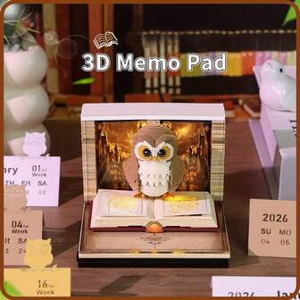 2026 Owl Magic School Theme Calendar, 3D Paper Art Tear-Off Memo Pad, Creative DIY Paper Carving Memo Pad, Home Or Office Desk (Owl), Creative Planning, Daily Planner, Art Calendar, Themed Calendar, Tear-Off Design, Detailed Artistic Work, Memo Pad Calendar, Interactive Calendar, Home Organization, Art Enthusiasts