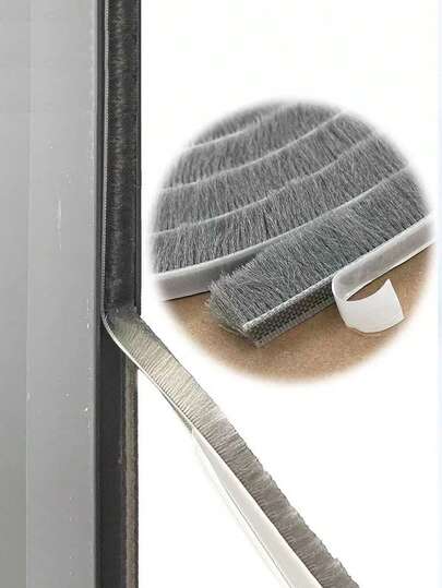 1 Rolle Wetterschutzstreifen - Schallschutz, Windschutz, Staubschutz, geeignet für Heimdekoration, Bürstendichtung Klebestreifen, Tür- und Fenster-Schallschutz, Staubschutz, Windschutz Dichtung