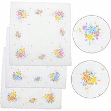 3piezas Pauelo Estampado De Algodn Para Mujer Floral Pauelos Para Bodas y Ocasiones Especiales Uso - inicial - Ver 10
