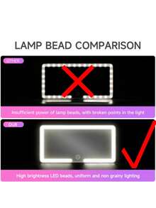 3-Mode Lighted Vanity Visor Mirror, Rechargeable Adjustable Brightness Touch Control Travel Makeup Mirror, Suitable For Trucks And SUVs - Style a - View 6