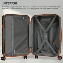 PP Hardshell Luggage 20 24 28 Inch Carry On Cabin Suitcase Expandable TSA Lock 360 Spinner Wheels Lightweight 3 Piece Set Check In Travel Holiday - Black - View 8