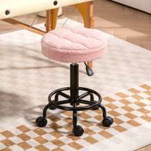 HOMCOM Rolling Stool, Height Adjustable, Swivels From 50 To 66 Cm, Swivels 360°, Ideal For The Office, Hair Salon, Massage And Spa. Colour: Pink. - Pink - View 6
