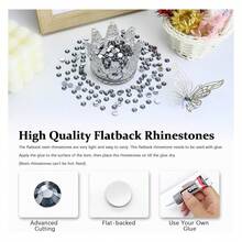 4500PCS Resin Flatback Rhinestone, 2mm 3mm 4mm 5mm 6mm Transparent Gray Flatback Rhinestones For Tumblers, Nails Art, Mugs, Bottles, Craft Dration, Loose Bling Glitter Gem Stone - 多色113 - 查看 2