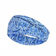 1pc Men Sports Headband, Sweat Absorbent Elastic Paisley Print Fitness Headband