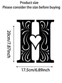 1pc Personalized Scroll Heart DIY Letter Combination Sign, Made Of High-Quality Metal - Durable And Suitable For Home, Office, Bedroom, Living Room, Garden, Corporate Image Wall Decoration, Modern Personalized Entryway Decoration, And A Great Choice For Housewarming, Birthday, And Holiday Gifts. - Multicolor - View 21