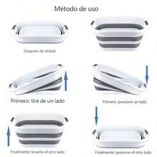 Gris 60cm*40cm cestas de lavado de plástico plegables portátiles ahorro de espacio ordenamiento casero caja de almacenamiento - gris - Ver 5