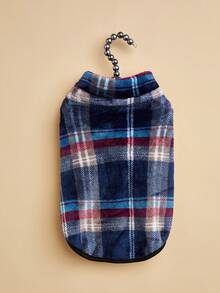1pc Cute Plaid Pattern Cat & Dog Vest, Warm Fleece Pet Clothes For Autumn/Winter - Multicolor - View 2