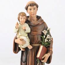 BC Catholic St. Anthony Statue  Figure Religious Gift To Dad Inspirational Home Décor 6" H Renaissance Sculpture Handmade By Buildclassic - 6 inchH - Xem 2