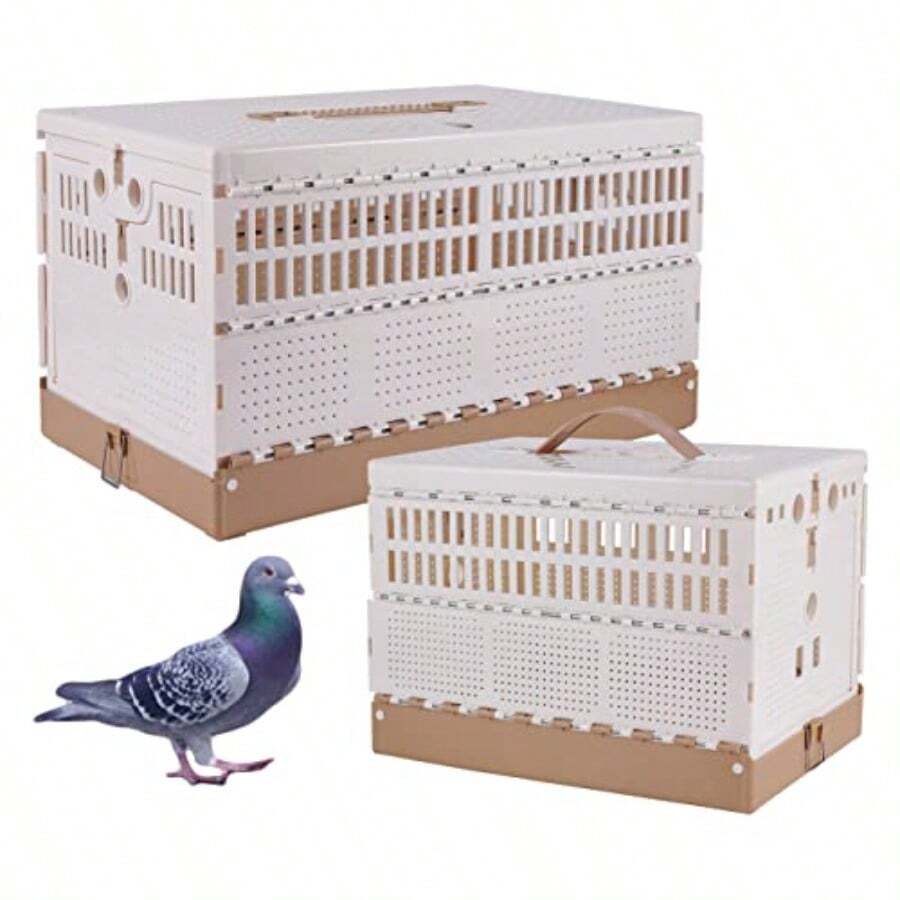 Jaula de plástico plegable para palomas jaula de viaje portátil para mascotas jaula de paloma para emparejamiento caja de nido fácil de limpiar para entrenamiento y liberación competición S - como en la foto - Ver 1