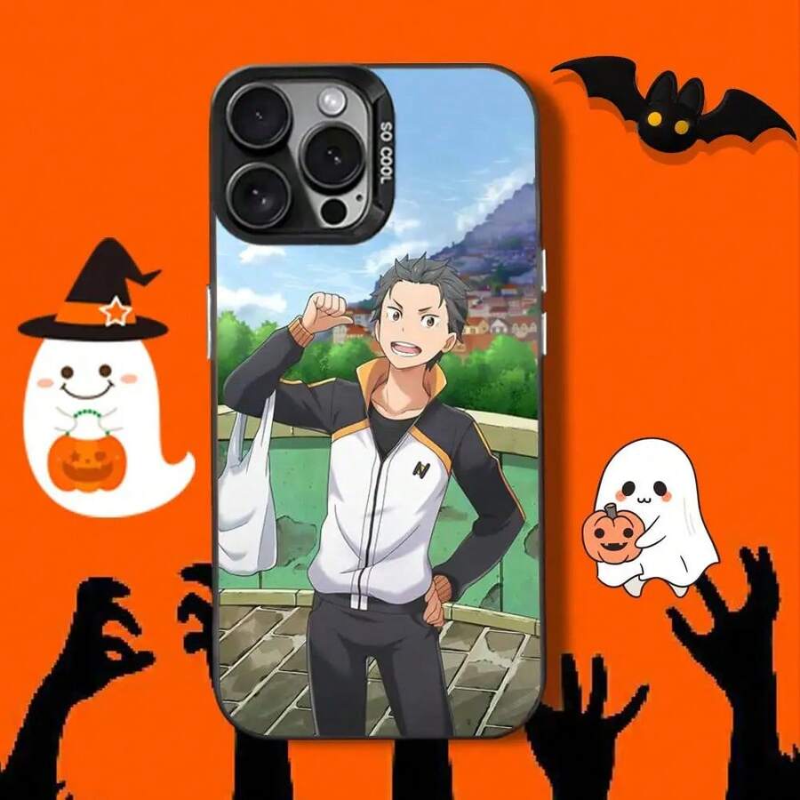 N-N-N-Natsuki Re0 Subaru Phone Case Compatible With  16,12,13,17,15,1,11,Mini,Pro,SE,XS,MAX,Black Matte Silicone Cover One 17 Case,  16 PrCover Compatible With  17 Pro Case,  17 Pro Max Case, IPho Case - z6 - Xem 1