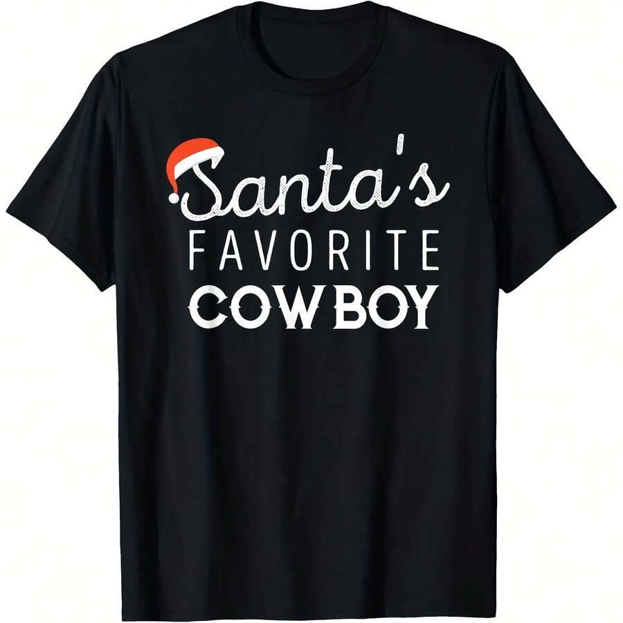 Christmas Shirt for Cow, Santa Cowboy Tee T-Shirt - Women's T-Shirt,Men tshirt , Unisex style Gift T-Shirt ,Comfortable home wear, Daily fashion, Party wear T-shirt, Sizes S - XXL, Black