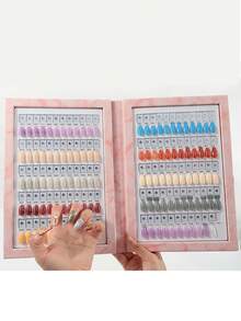 Tarjeta de colores de 120 colores de esmalte de uñas acrílico removible, libro de exhibición de arte de uñas, tabla de muestras de color de gel de uñas - Multicolor - Ver 2